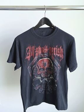 All Shall Perish Band Shirt Medium Port & Company Tag Y2K Deathcore Graphic Tee